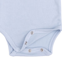 Solid Sheer Blue Rib - Long Sleeve Bodysuit
