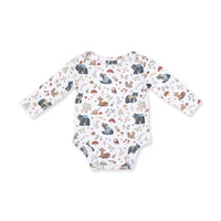 Southern Woodland Animals Green - Long Sleeve Bodysuit
