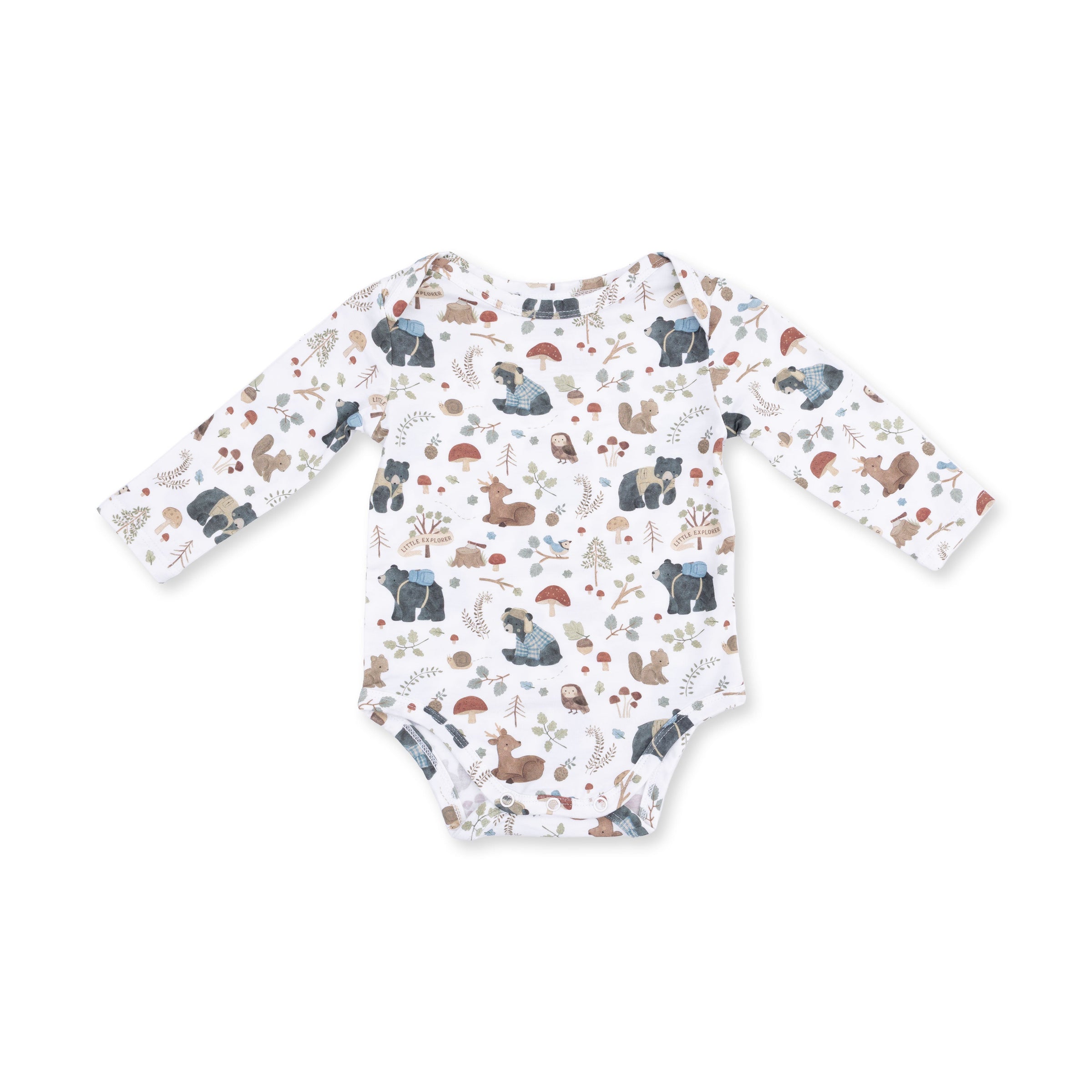 Southern Woodland Animals Green - Long Sleeve Bodysuit