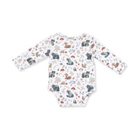 Southern Woodland Animals Green - Long Sleeve Bodysuit