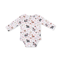 Southern Woodland Animals Pink - Long Sleeve Bodysuit