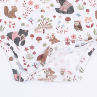 Southern Woodland Animals Pink - Long Sleeve Bodysuit