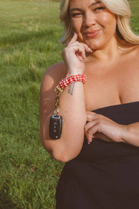 Red Checkered Keychain