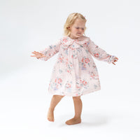 Painterly Rose Bouquets - Sofia Dress with Oversize Collar and Bloomer