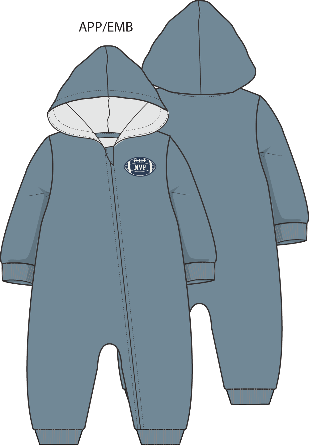 Varsity French Terry - Hooded Jumpsuit