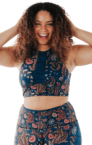 Free Range Sports Bra in Festival Denim