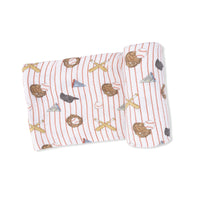 Vintage Baseball Stripe  - Swaddle Blanket