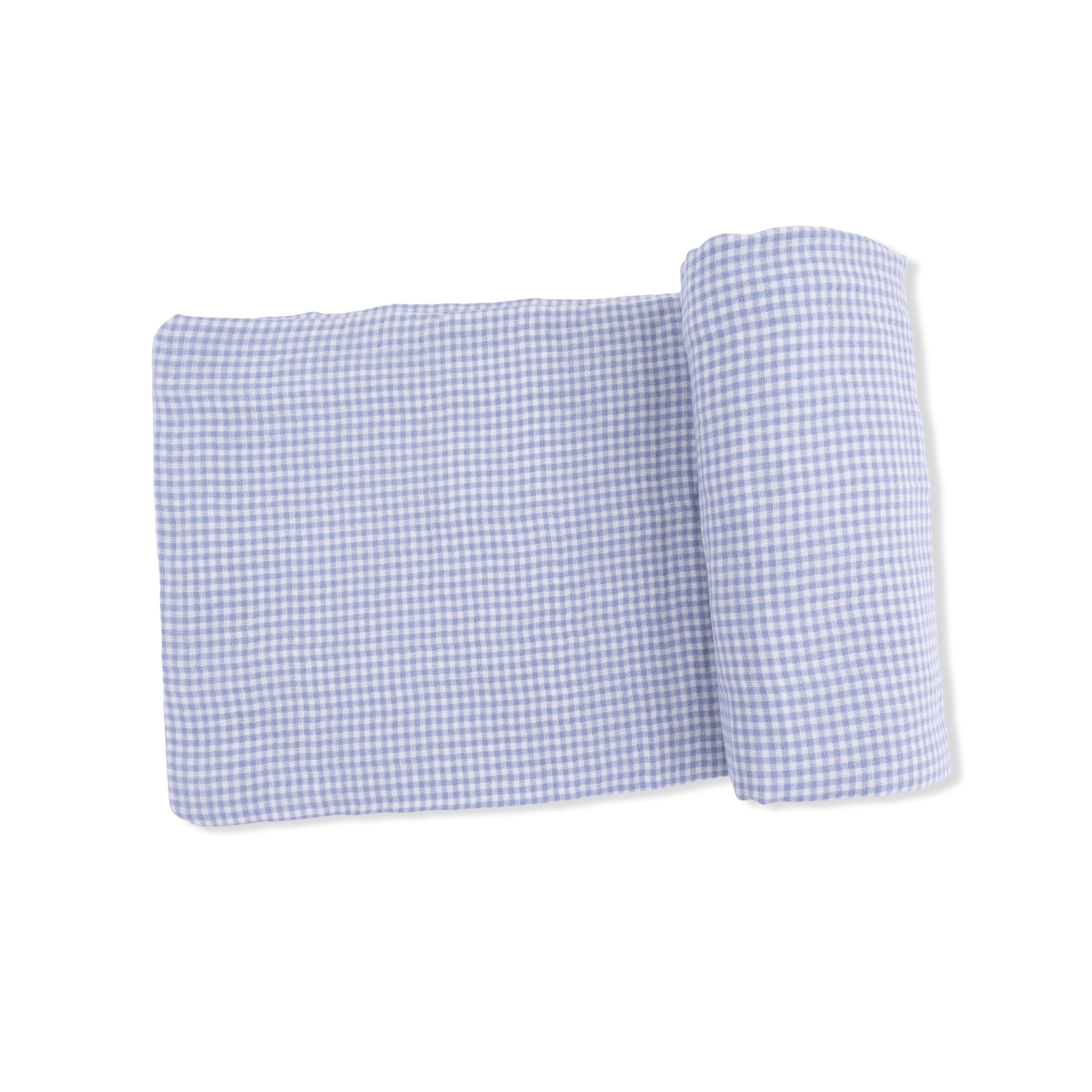 Micro Gingham Blue Blizzard - Swaddle Blanket