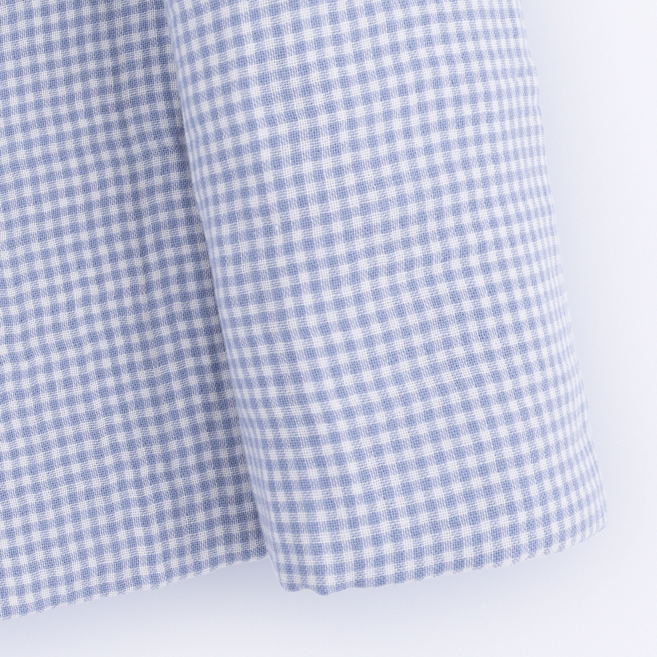 Micro Gingham Blue Blizzard - Swaddle Blanket