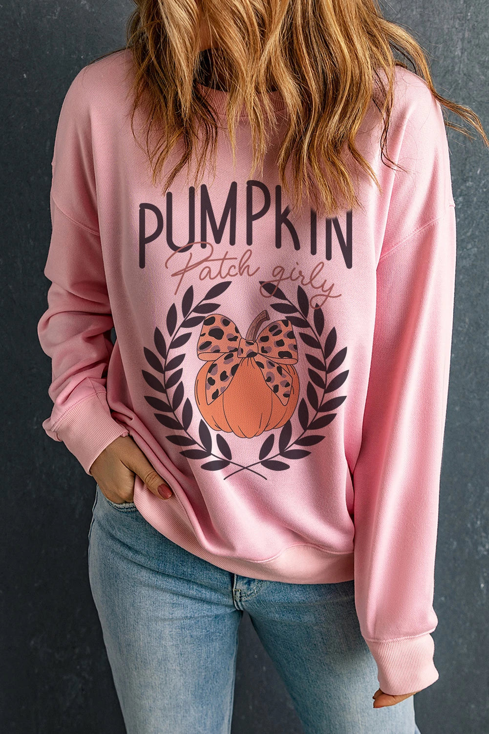 Maribel - Pink Leopard Pumpkin Sweatshirt