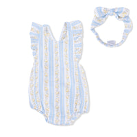 Odalys Floral Stripe - Sunsuit & Headband