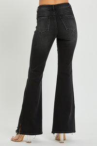 High Rise Slit Flare Jeans