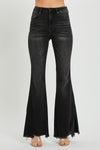 High Rise Slit Flare Jeans