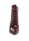 Escala Croc Lace-up Stiletto Boot