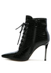 Escala Croc Lace-up Stiletto Boot