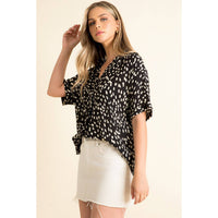 Mary - Collared Print Blouse