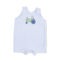 Cute Farm Animals Appliques - Overall Shortie with Short Sleeve Bodysuit