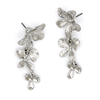 Metal Flower Tiered Earrings