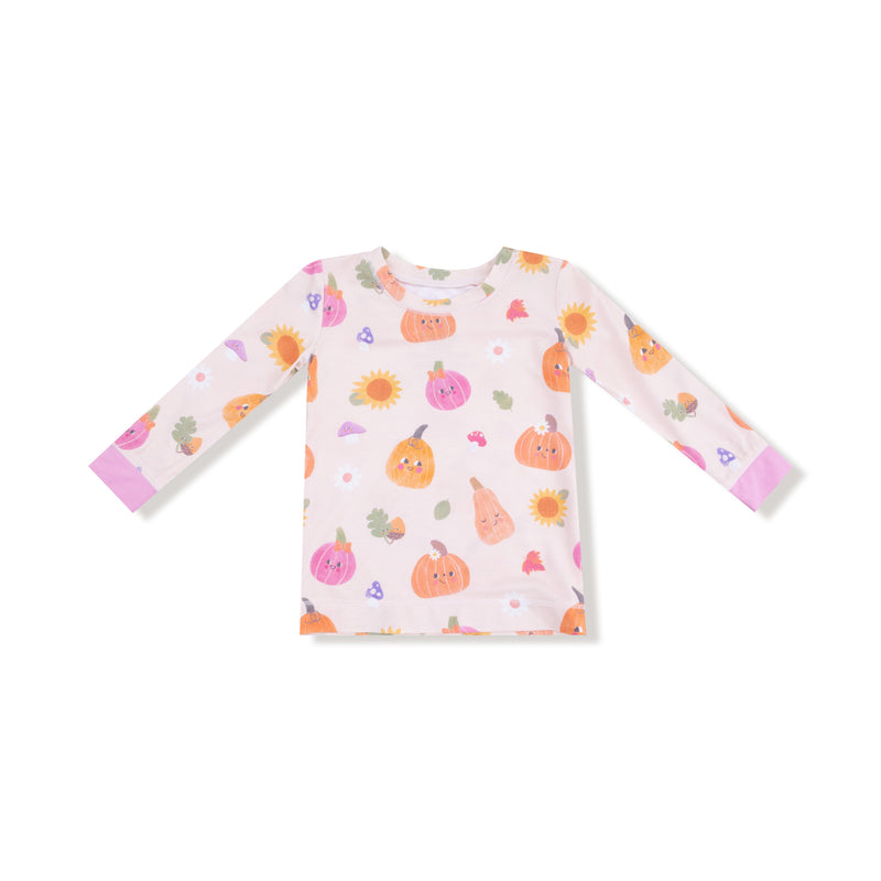 Autumn Pumpkins - Pink - Long Sleeve Loungewear Set