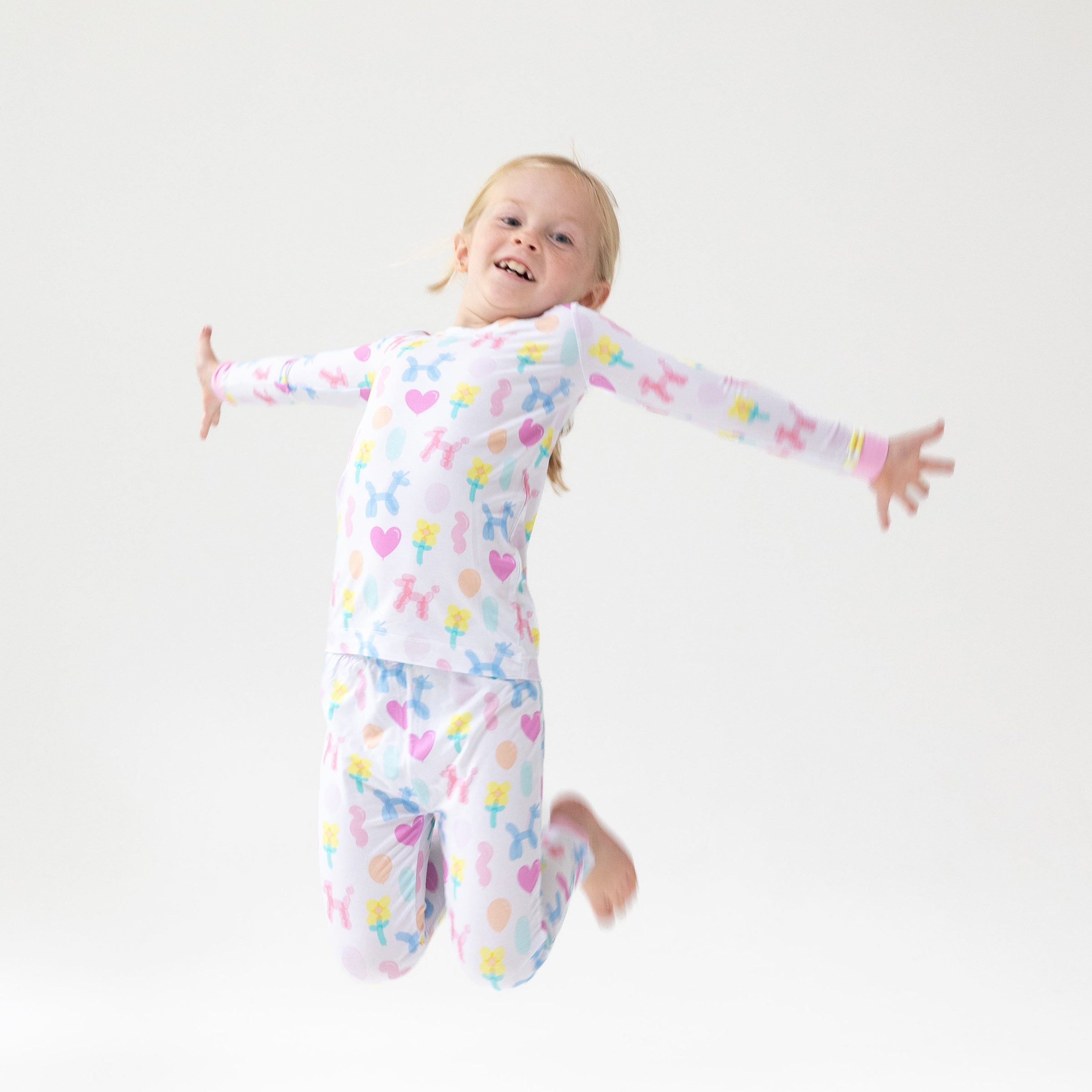 Balloon Animals - Pink - Long Sleeve Loungewear Set