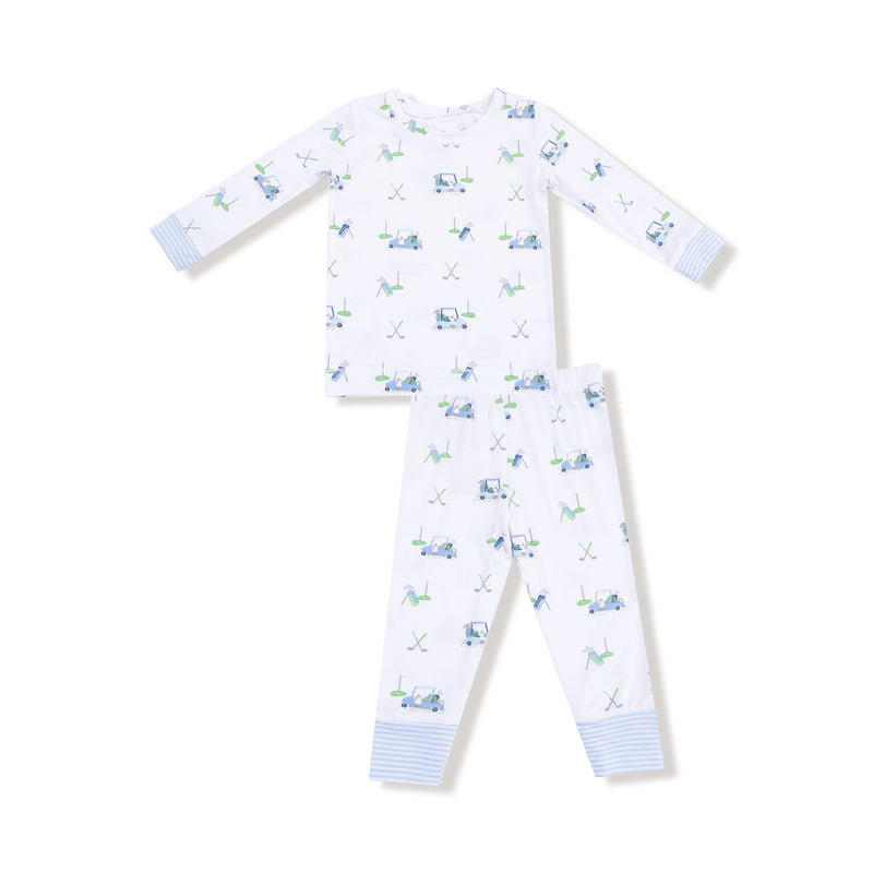 Baby Golf Carts - Blue - Long Sleeve Loungewear Set
