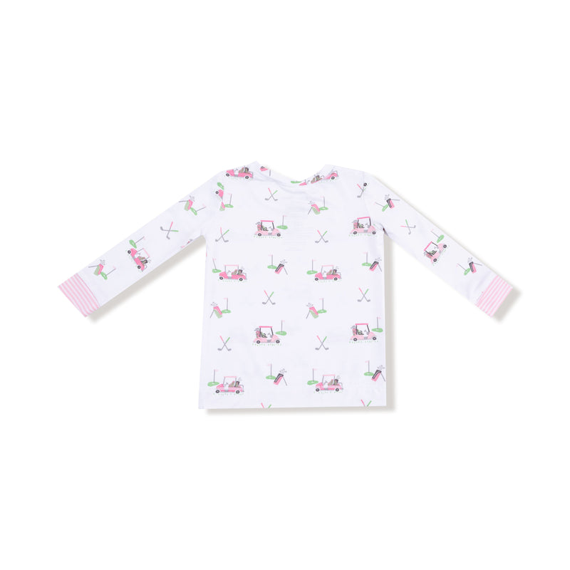 Baby Golf Carts - Pink - Long Sleeve Loungewear Set