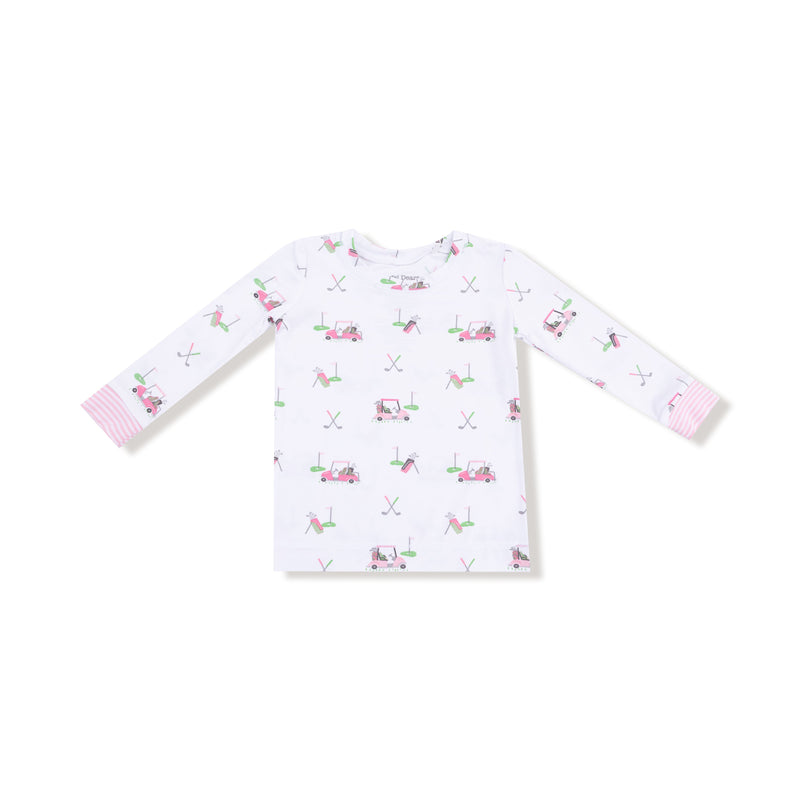 Baby Golf Carts - Pink - Long Sleeve Loungewear Set