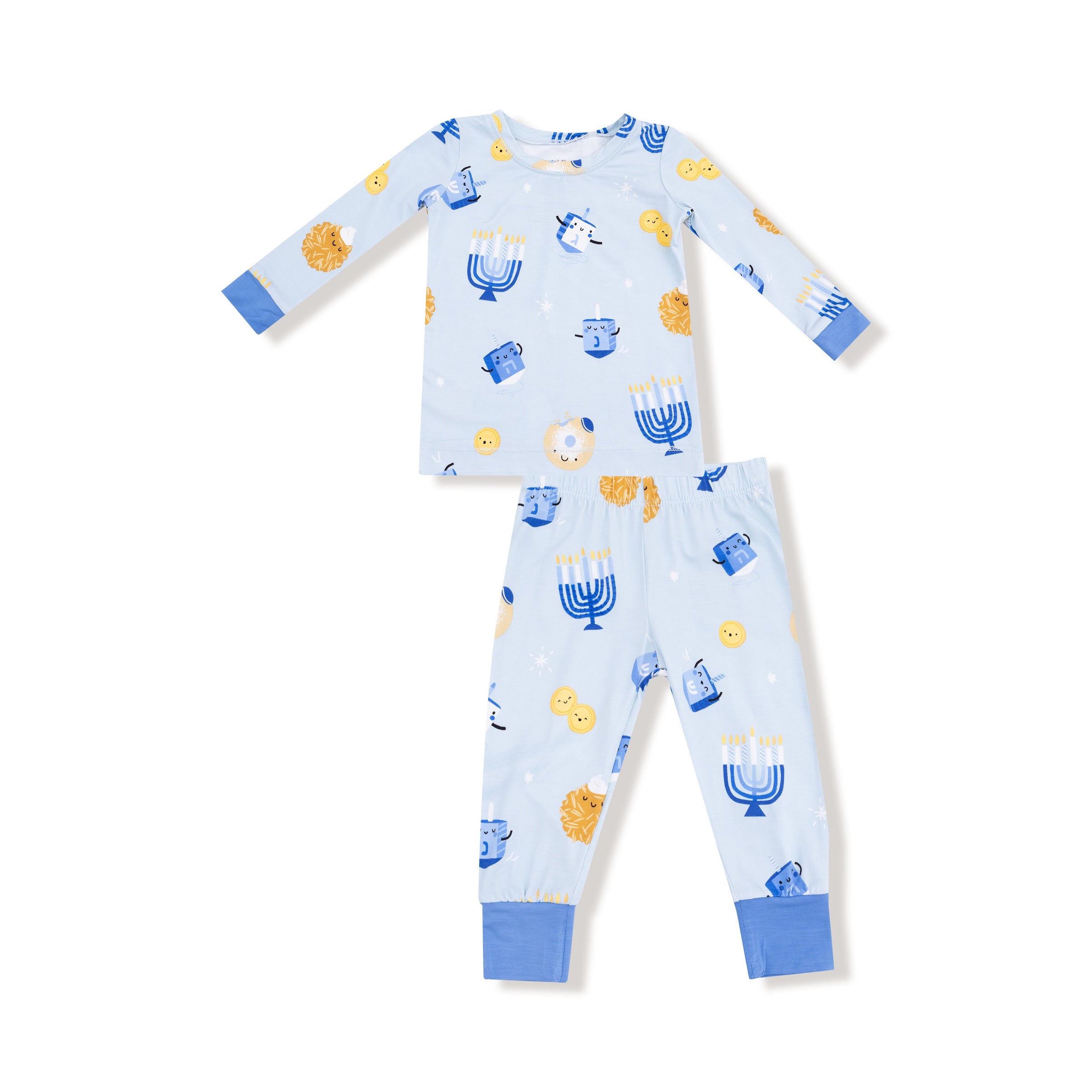 Hanukkah - Blue - Long Sleeve Loungewear Set