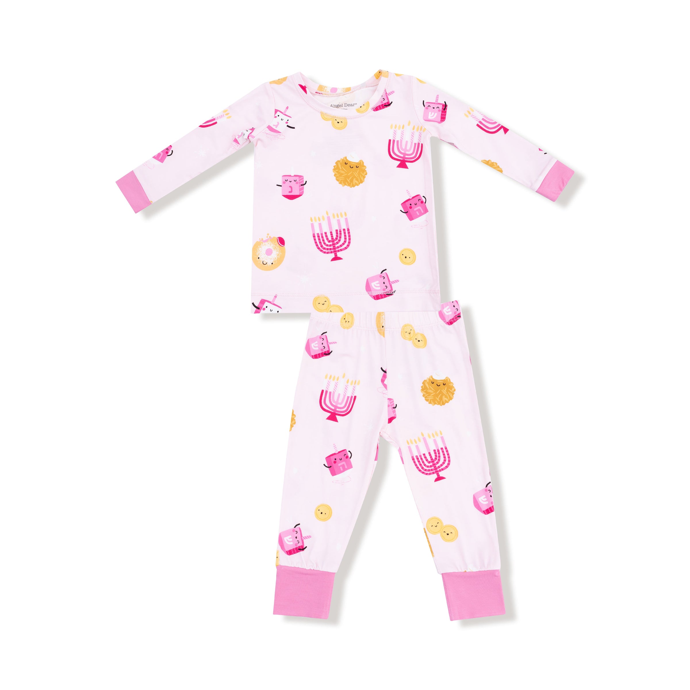 Hanukkah - Pink - Long Sleeve Loungewear Set