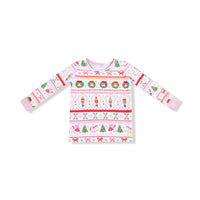Sugar Plum Fairy - Nutcracker Fair Isle - Pink - Long Sleeve Loungewear Set