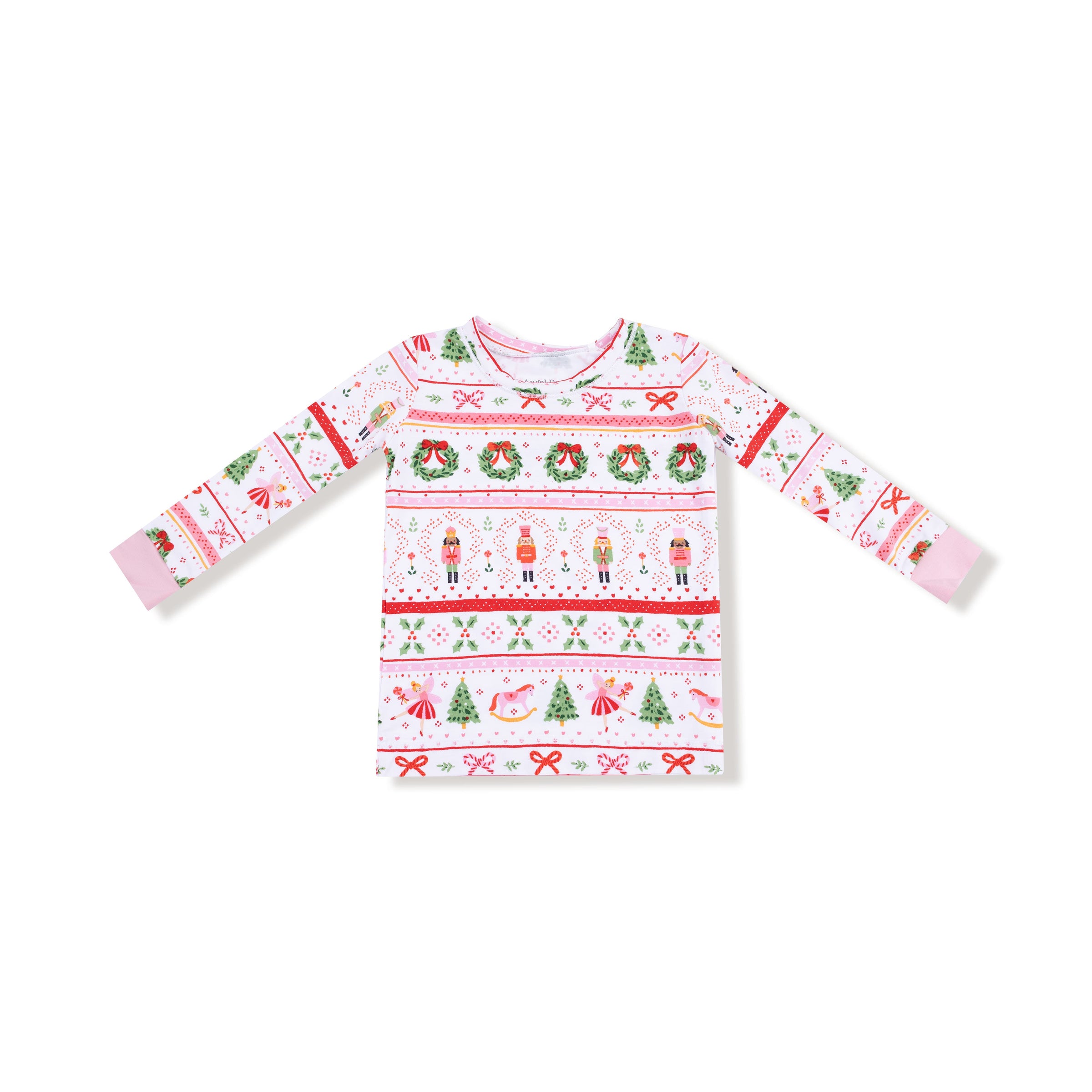 Sugar Plum Fairy - Nutcracker Fair Isle - Pink - Long Sleeve Loungewear Set