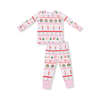 Sugar Plum Fairy - Nutcracker Fair Isle - Pink - Long Sleeve Loungewear Set