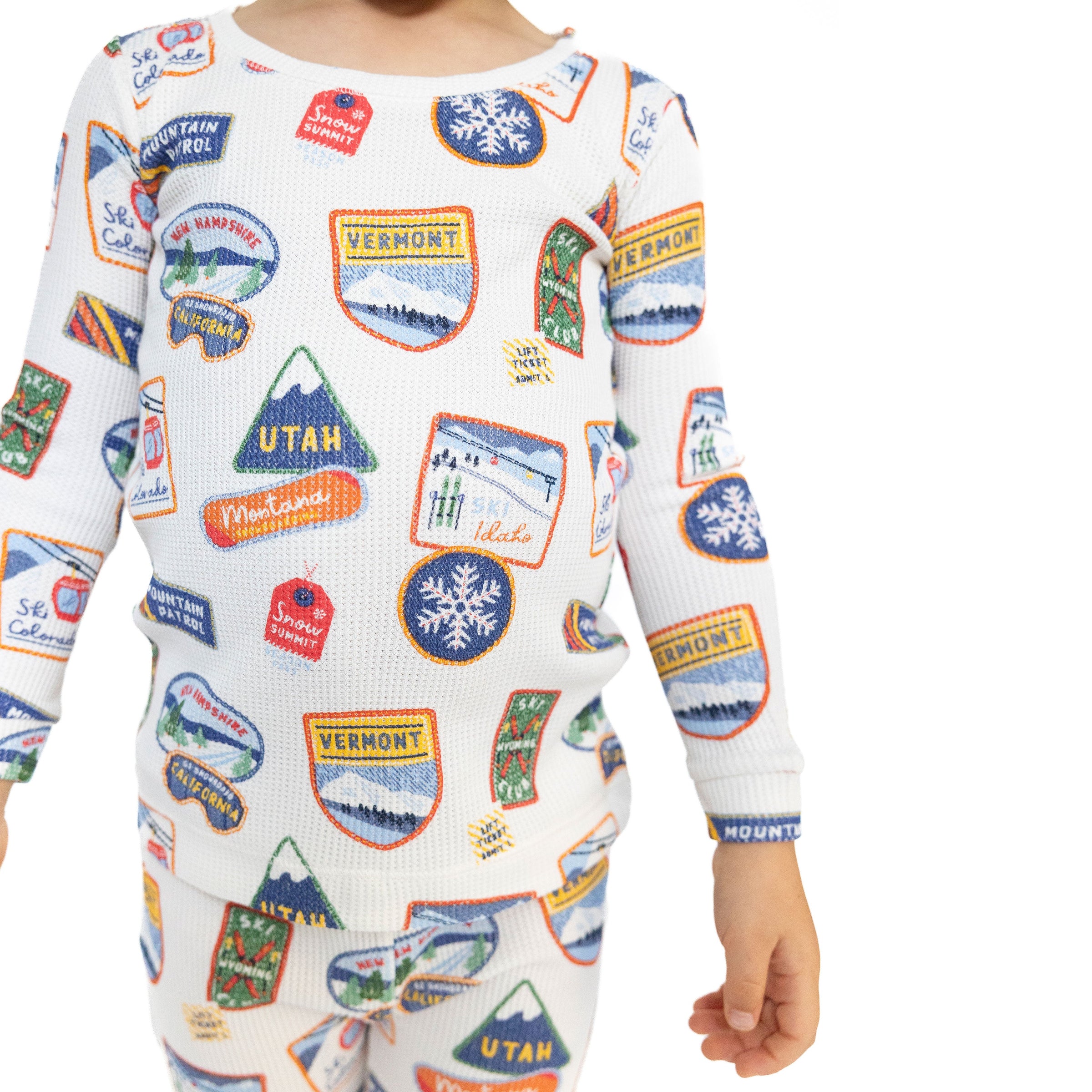 Vintage State Snow Sport Patches - Long Sleeve Loungewear Set