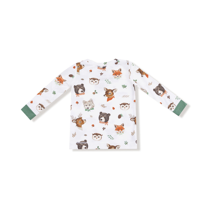 Woodland Animal Faces - Long Sleeve Loungewear Set