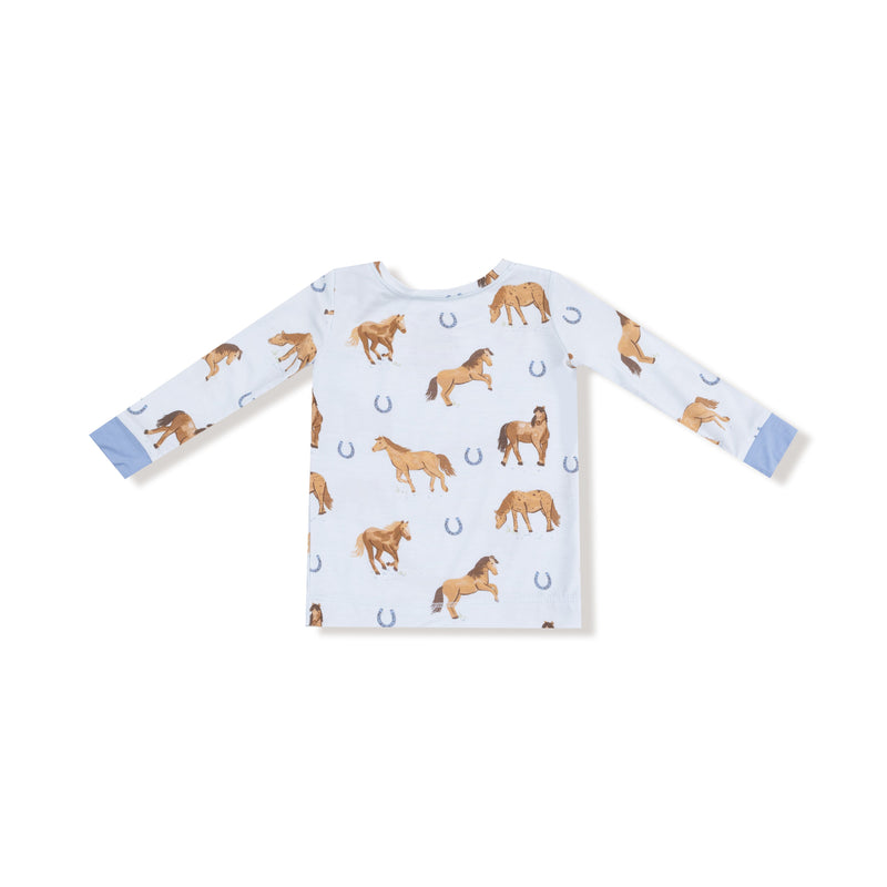 Horses - Blue - Long Sleeve Loungewear Set