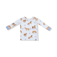 Horses - Blue - Long Sleeve Loungewear Set
