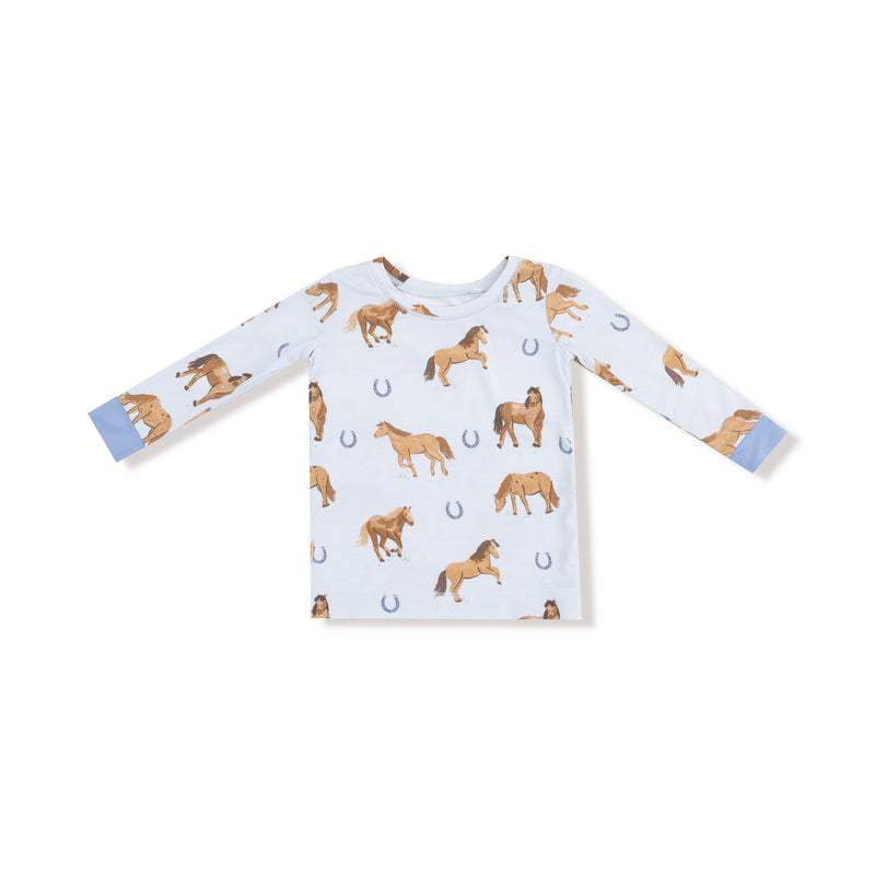 Horses - Blue - Long Sleeve Loungewear Set