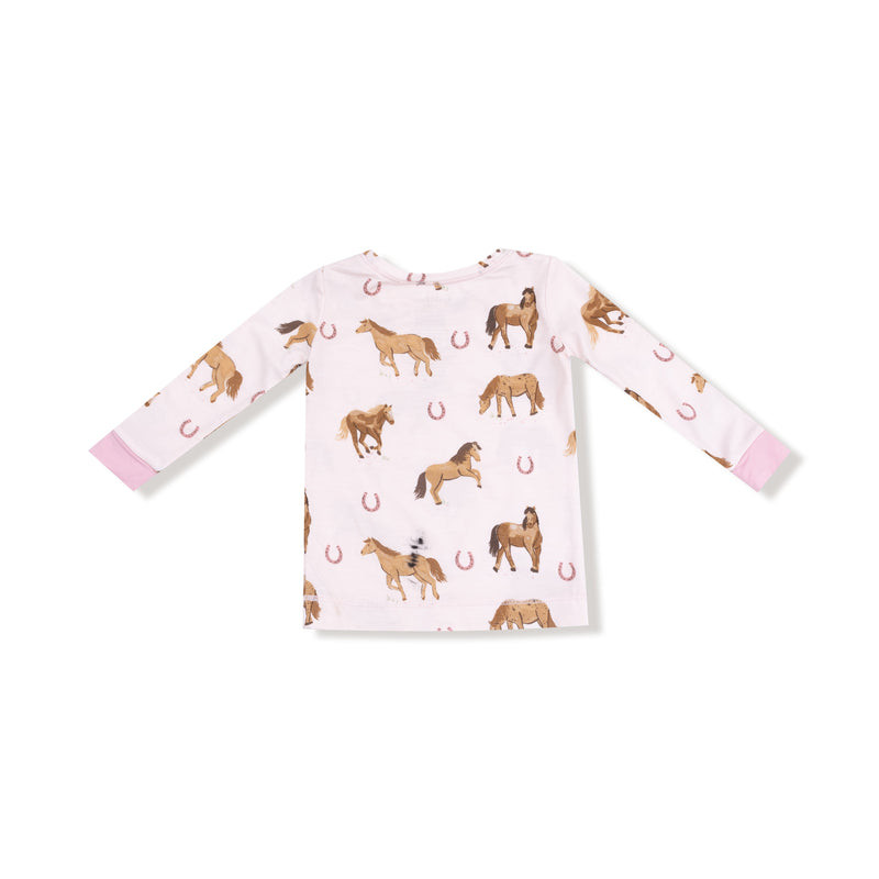 Horses - Pink - Long Sleeve Loungewear Set