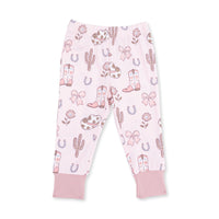 Cowgirl Boots and Bows - Long Sleeve Loungewear Set