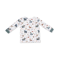 Southern Woodland Animals Green - Long Sleeve Loungewear Set