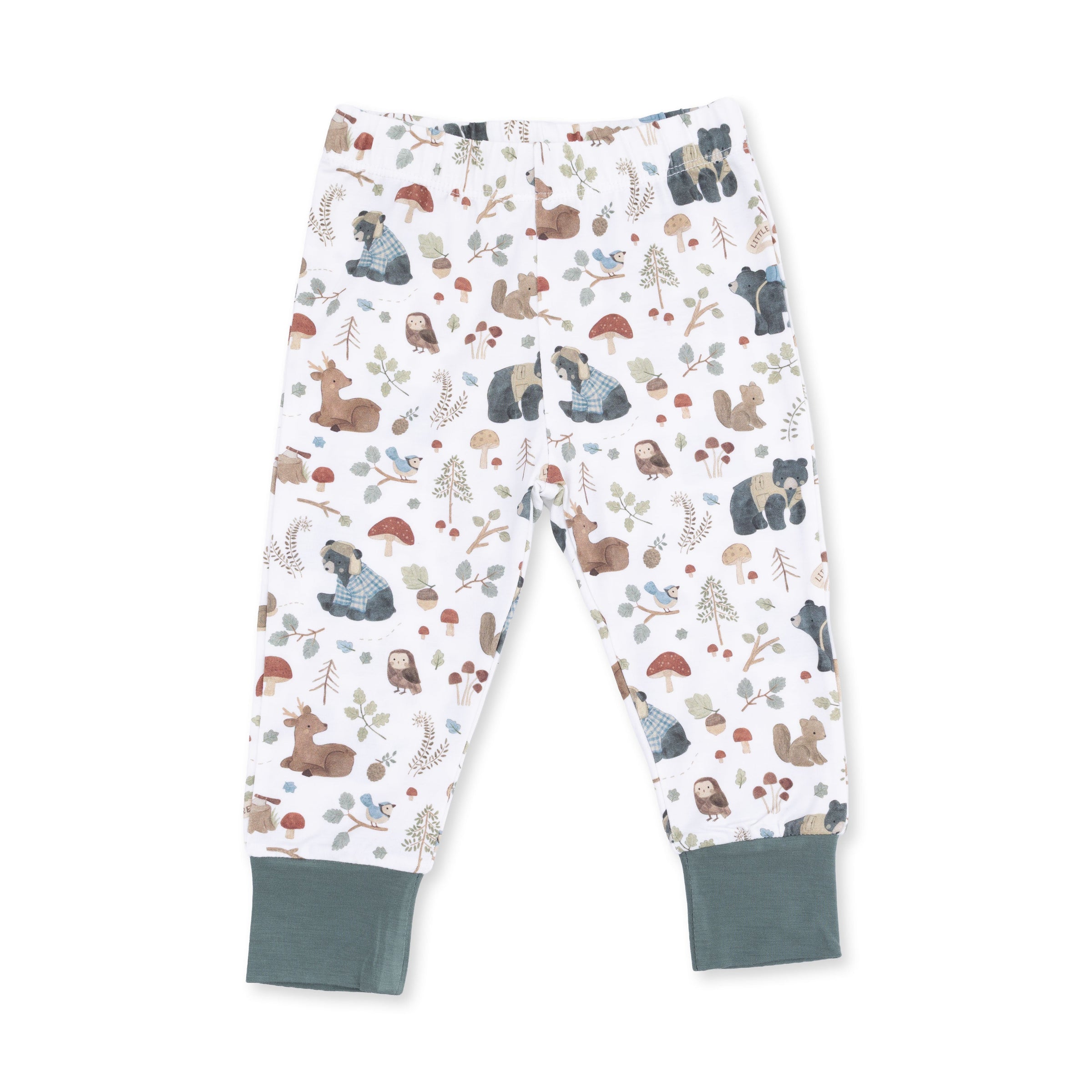 Southern Woodland Animals Green - Long Sleeve Loungewear Set