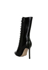 Croc Textured Lace-up Over The Ankle Boots