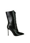 Croc Textured Lace-up Over The Ankle Boots