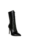 Croc Textured Lace-up Over The Ankle Boots