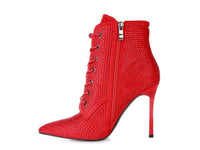 Faux Suede Studded Ankle Boots