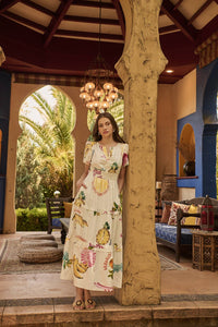 Zahra Island Palmer Poplin Tiered Maxi Dress