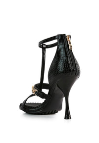 Dakota Metal Chain Mid Heel Sandals