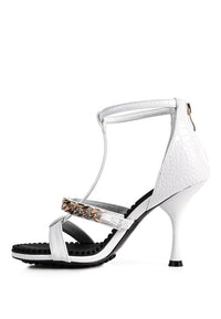 Dakota Metal Chain Mid Heel Sandals