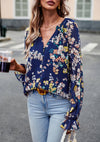 Floral Button Down Long Sleeve Blouse