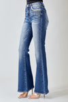 Holiday High Rise Embellished Wide Flare Jeans